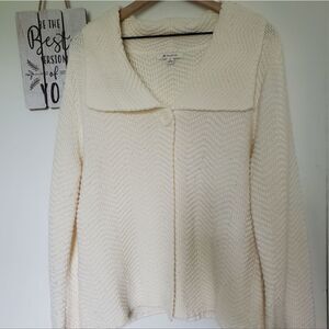 JM Collection Ivory Winter Heavyweight One Button Cardigan Size XL
